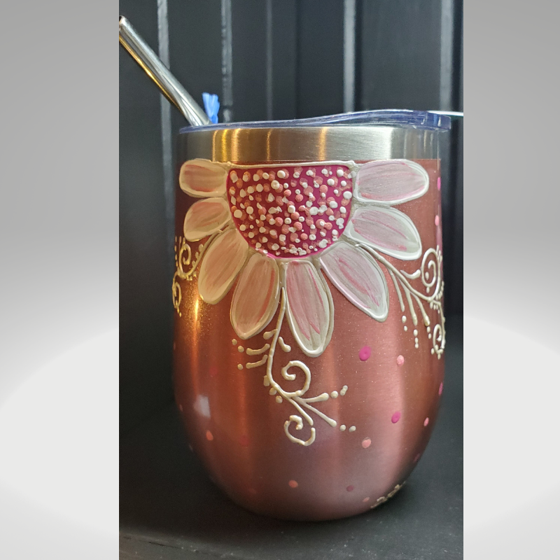 Tasse en acier inoxidable peinte à la main par Dezo Québec