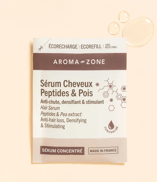 Duo Sérum Cheveux Anti-chute Aroma-zone Avec éco-recharge, 50ML, à Base De Peptides Et Extrait De Pois, Made In France