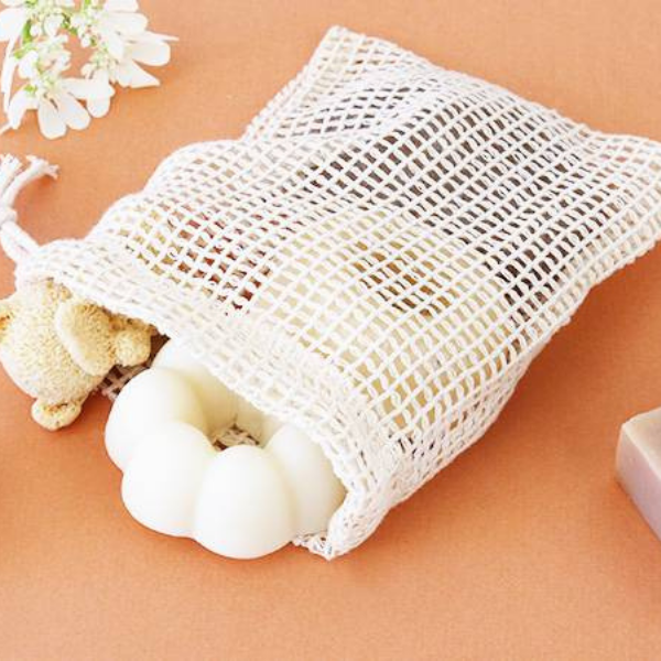 Organic cotton bag for solid cosmetics