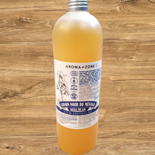 Savon noir avec huile de lin - nettoyant multi-usages 1 litre